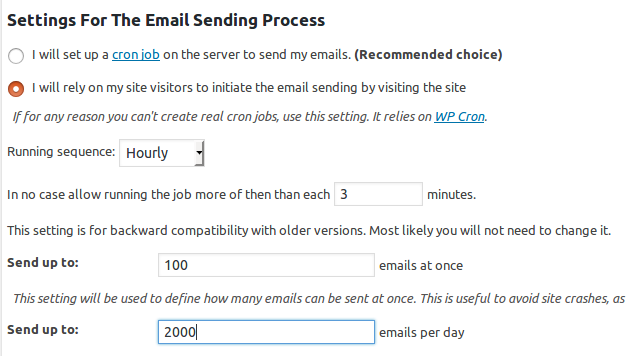 Email sending limits