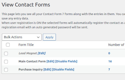 View and manage contact forms